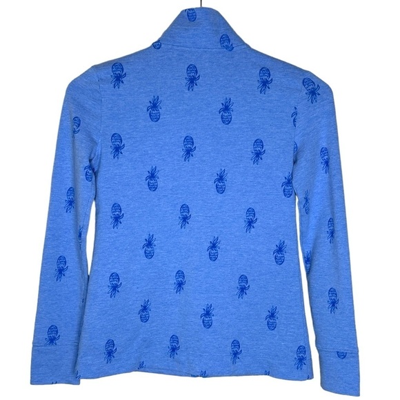 Lilly Pulitzer Bennett Zip Up Bennett Blue Pineapple Burnout Size XXS - Picture 6 of 6